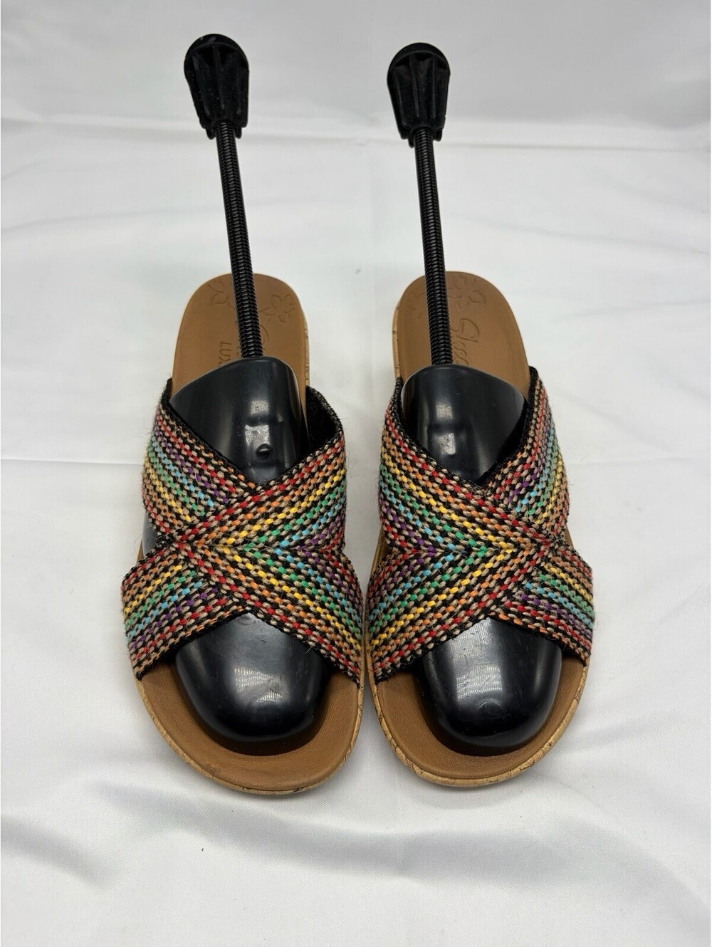 Skechers Luxe Foam Multi Color Woven Wedge Sandals 38554 Womens 7.5